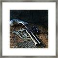 Flint Lock Pistol And Playing Cards Framed Print