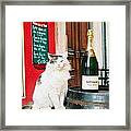 Champagne Cat Framed Print