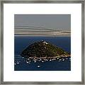 Gallinara Island And Colored Air Show Framed Print