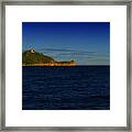 Gallinara Island With Cruise Liner Framed Print