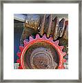 Gears Of Restored Steam Tractor Framed Print