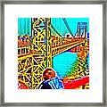 #george #washington #bridge #newyork Framed Print