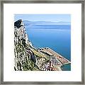Gibraltar Rock By The Mediterranean Sea Framed Print