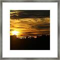 Golden Brush Strokes Framed Print