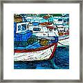 Greek Fishing Boats Framed Print