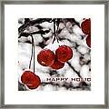 Happy Holidays Berries Framed Print