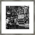 Historic Niles District In California Near Fremont . Bronco Billys Pizza Palace . 7d10707 . Bw Framed Print