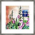 Hollyhocks Framed Print