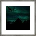 #house #dark #night #scary Framed Print
