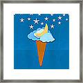 Ice Cream Design On Hand Made Paper Framed Print