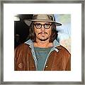 Johnny Depp At Arrivals For Rango Framed Print