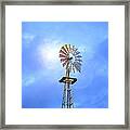 Kansas Windmill In The Sun Framed Print