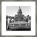 Kennedy And Johnson In 1960 Framed Print