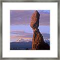 La Sal Mountains And Balanced Rock Framed Print