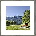 Lakefront With Mountain Framed Print