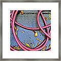 Leaves And Hose Framed Print