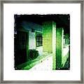 Lime Green & White House (puerto Framed Print