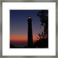 Little Sable Point Lighthouse After Sunset Framed Print