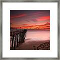 Long Exposure Sunset At The Oceanside Framed Print