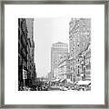Looking Down State Street - Chicago - C  1897 Framed Print