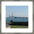 Mackinac Bridge And Fort Michilimackinac Framed Print