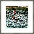 Man On Raft Li River Guilin China Framed Print