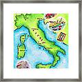 Map Of Italy Framed Print