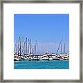 Marina. Port Of Heraklion. Crete. Greece. Framed Print