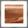Martian Gullies In Noachis Terra, Mars Framed Print