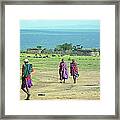 Masai Village Framed Print