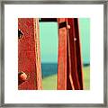 Menominee Lighthouse With Tower Detail Framed Print
