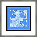 Mickey In Negative Light Blue Framed Print