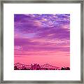 Mississippi River Bridge At Twilight Framed Print
