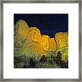 Mt. Rushmore At Night Framed Print