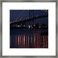 Night Reflections-detroit River Framed Print