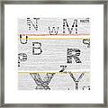 Numbers Grey Framed Print