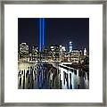 Nyc - Tribute Lights - The Pilings Framed Print