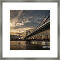 Nyc Golden Manhattan Bridge Framed Print
