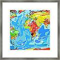 Ocean Currents World Map Framed Print