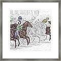 Odds Are - Tb Horse Racing Print Color Tinted Framed Print