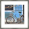 Old And Broken Bicycle Left Alone Framed Print