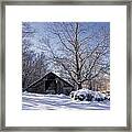 Old Hay Barn In Deep Snow Framed Print