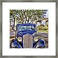 Old Roadster - Blue Framed Print