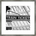 Old Wooden Sign For Train Tickets In Weymss Bay Railway Station Scotland Uk Framed Print