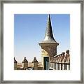 On The Roof Of Segovia Castle With Cone Shaped Railing In Spain Framed Print