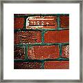 One Brick To Remember - 1924 Date Stone Framed Print