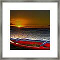 Outrigger At Sunset Framed Print