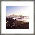 Pacific Ocean Sunsest Walk Framed Print