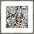 Painted Ceiling Medallion 32inch Framed Print