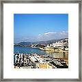 Peniscola Marina Water Reflection Sea View At The Mediterranean Water Front Homes In Spain Framed Print